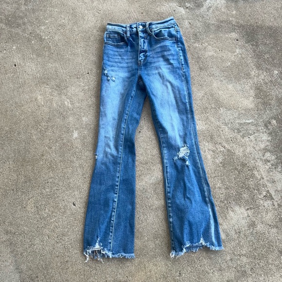 Willow & Root The Cropped Flare Out Jeans Size 23 Distressed 23x28 Women 00 - Picture 4 of 7